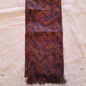 Silk scarf,  fall leaf pattern